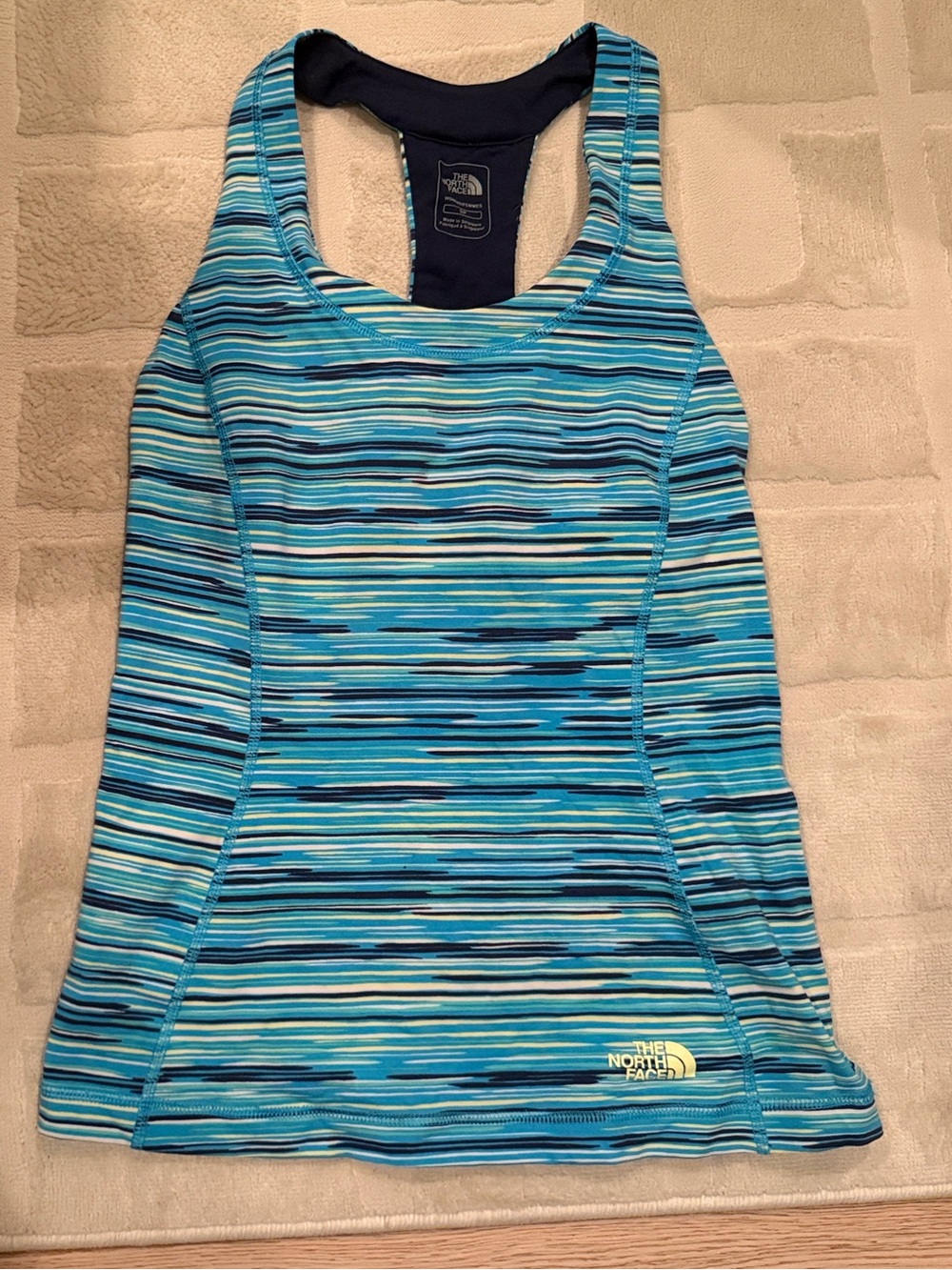 The North Face Women's Blue Multi-Striped Racerback Swim Tank